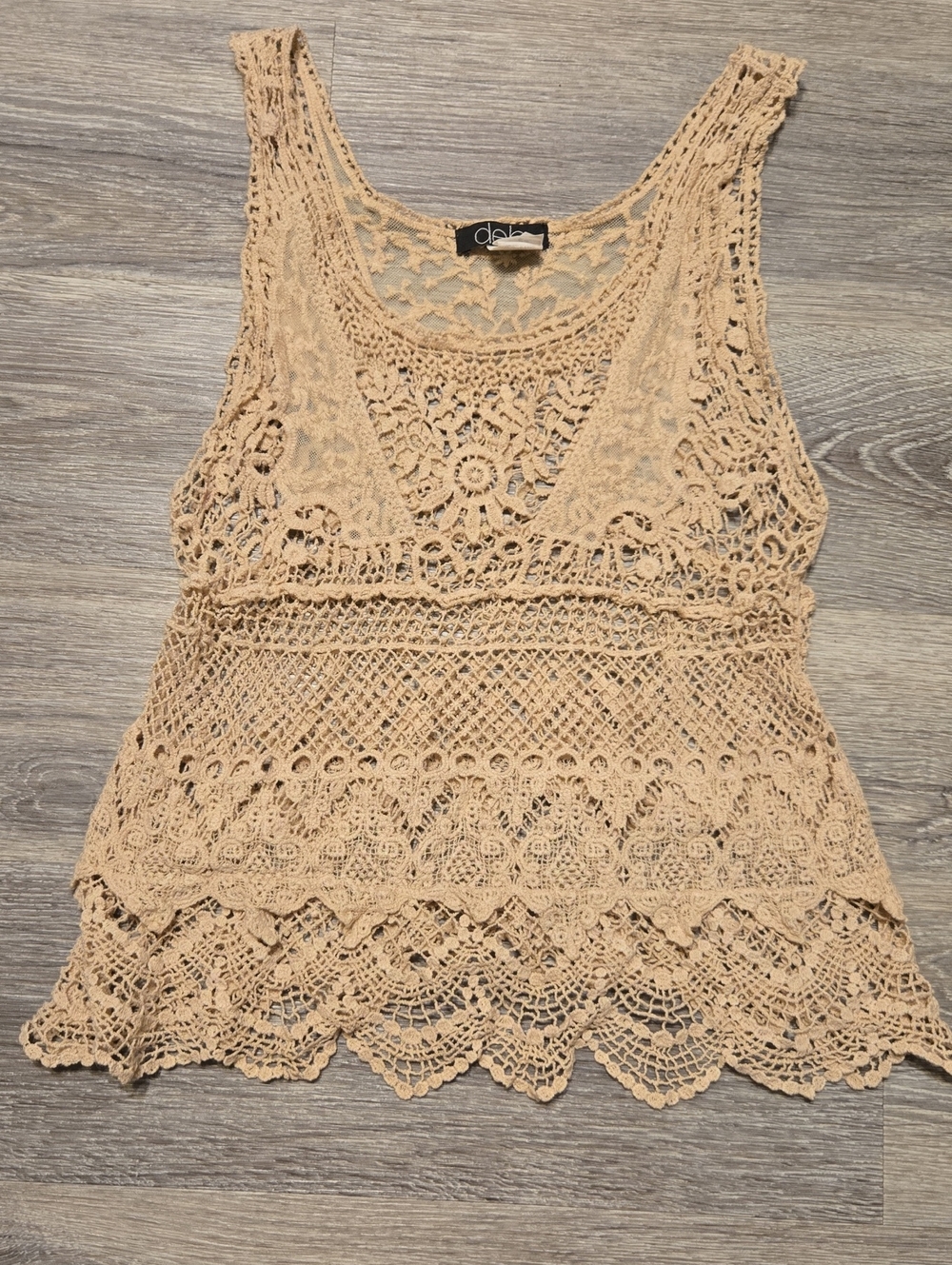 Vintage Y2K Crochet Lace Top Size Small